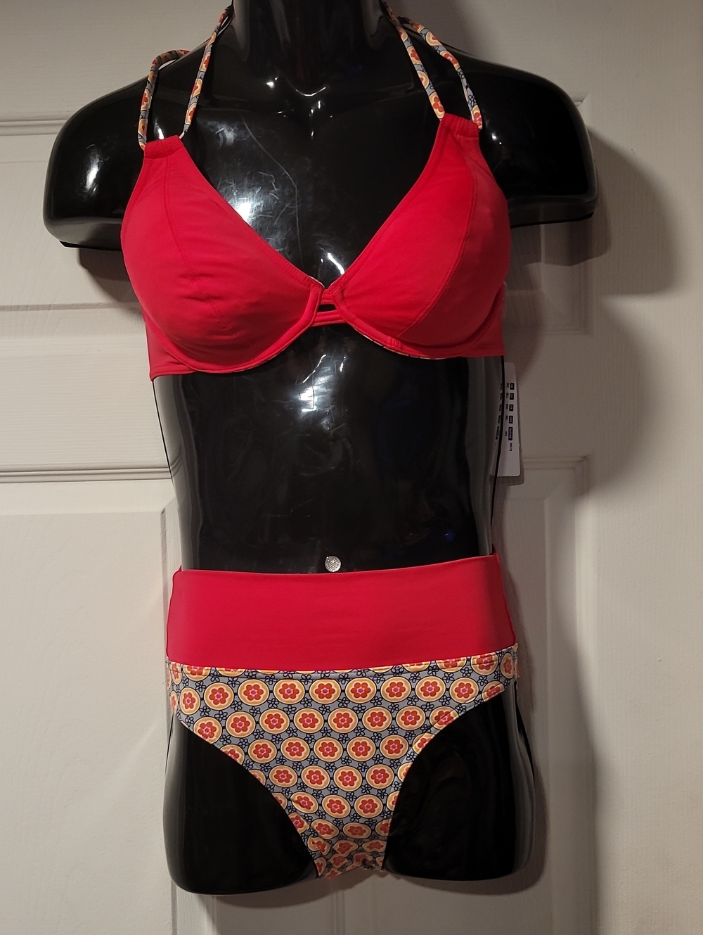 Freya Halter Bikini with Patterned High-Waist Briefs - Picture 2 of 8